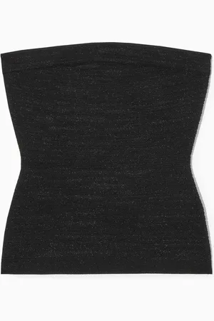 COS Glitzerndes Strukturiertes Bandeau-Oberteil