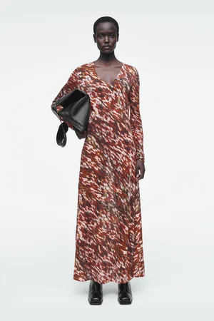 COS Halbtransparentes Gestricktes Maxikleid Mit Print
