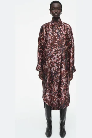COS Bedrucktes Midikleid Mit Schaldetail