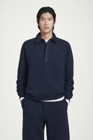 COS Lockeres Polo-Sweatshirt Mit Kurzer Knopfleiste