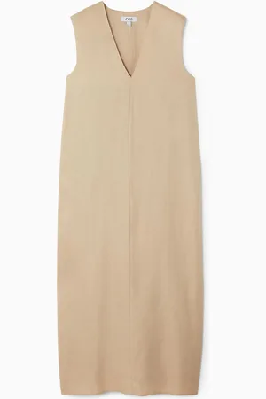 COS Kleid Aus Leinen-Mix Mit V-Ausschnitt