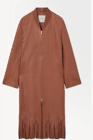 COS Die Lange Bomberjacke Aus Perforiertem Leder