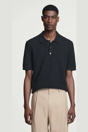 COS Strukturiertes Strick-Poloshirt Aus Baumwolle