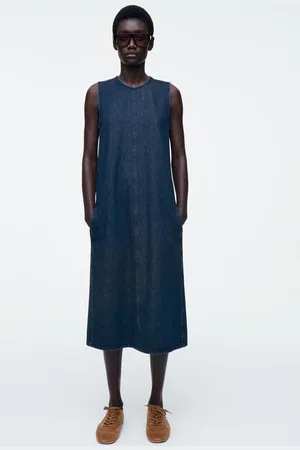 COS Ärmelloses Midikleid Aus Denim