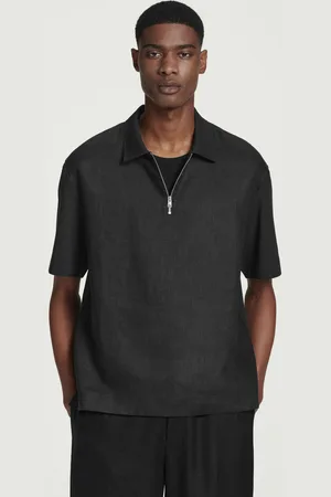 COS Poloshirt Aus Leinen Mit Kontrasteinsatz