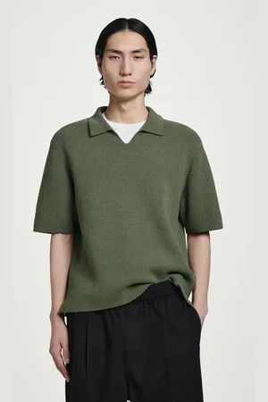COS Poloshirt Aus Bouclé-Strick Mit Offenem Kragen