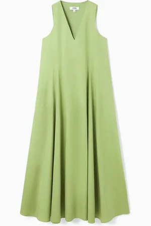COS Voluminöses Maxikleid Mit V-Ausschnitt