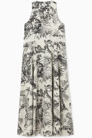 COS Voluminöses Maxikleid Mit V-Ausschnitt