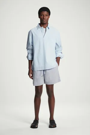 COS Gestreifte Badeshorts Aus Seersucker