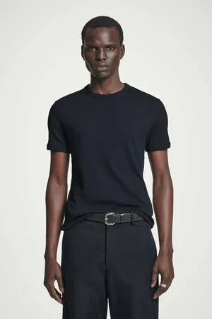 COS Schmal Geschnittenes Geripptes Baumwoll-T-Shirt