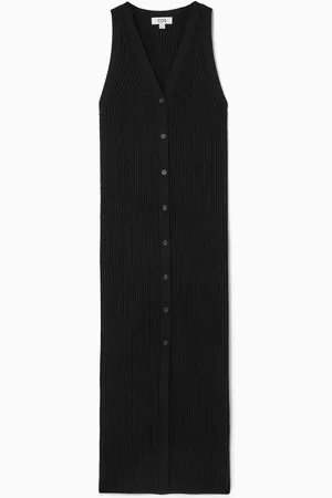 COS Maxikleid Aus Rippstrick Mit Knöpfen