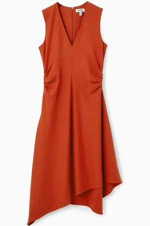COS Asymmetrisches Midikleid Mit Raffungen
