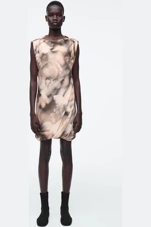 COS Drapiertes Seidenkleid Mit Print
