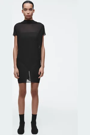 COS Drapiertes Durchscheinendes Minikleid