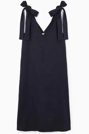 COS Midikleid Aus Leinen Mit Schleifendetail