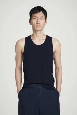 COS Geripptes Tanktop Aus Merinowolle