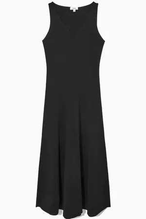 COS Gestricktes Maxikleid Mit V-Ausschnitt
