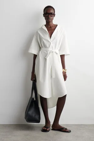 COS Midi-Hemdkleid Mit Kurzen Ärmeln Und Gürtel