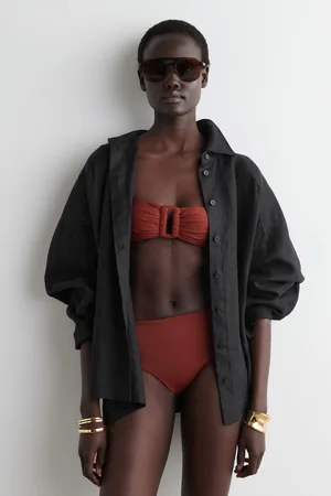 COS Bandeau-Bikinioberteil Mit Raffung