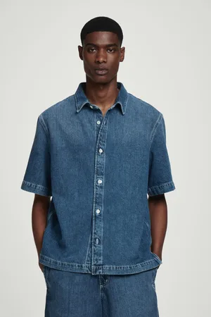 COS Leichtes Kurzarmhemd Aus Denim