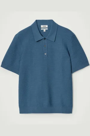 COS Strukturiertes Strick-Poloshirt Aus Baumwolle
