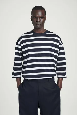 COS Gestreiftes Oversized-T-Shirt Aus Baumwolle