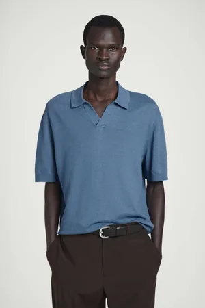 COS Gestricktes Poloshirt Aus Leinen