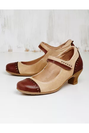 Brako Damen Halbschuhe - Damen Leder-Spangenschuhe Ranya - Auch in Übergrößen
