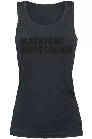 Sprüche Black Is My Happy Colour Girl-Top