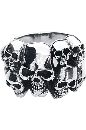 etNox hard and heavy Skulls Ring