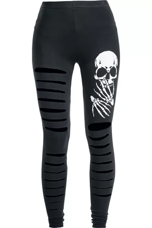 Banned Alternative Slashed Skull Leggings