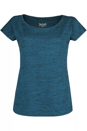 EMP Blaues T-Shirt in Melange-Optik Girl-Shirt