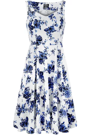 H&R London Blue Rosaceae Swing Dress Kleid