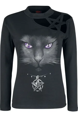 Spiral Black Cat Girl-Longsleeve
