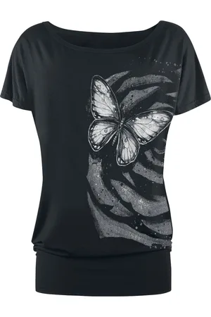 Full Volume T-Shirt mit Schmetterlingsprint Girl-Shirt