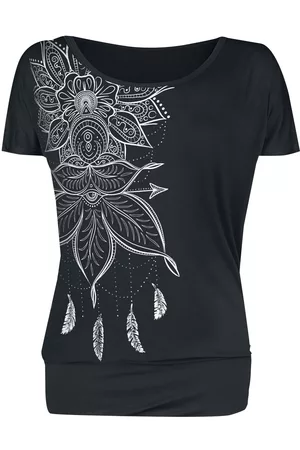 Gothicana Schwarzes T-Shirt mit Print und Rundhalsausschnitt Girl-Shirt