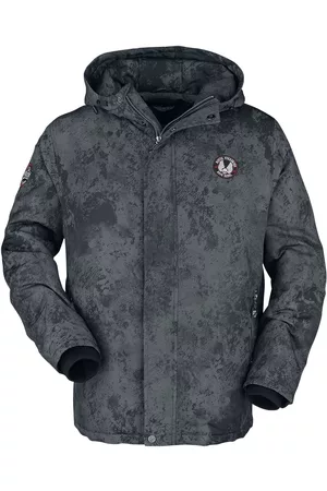 Rock Rebel Winterjacke mit großem Rückenprint Winterjacke
