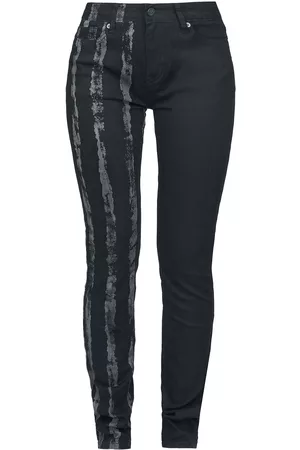 Rock Rebel Striped Leg Stretch Denim Girl-Jeans
