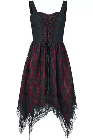 Gothicana Kleid mit Spitze und Zipfelsaum Kleid