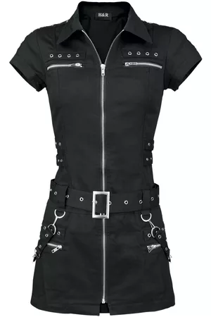 H&R London Black Zip Dress Kleid