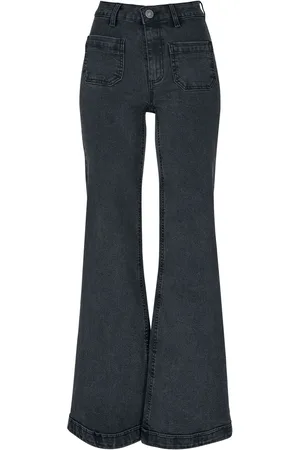 Urban classics Ladies Vintage Flared Denim Pants Girl-Jeans