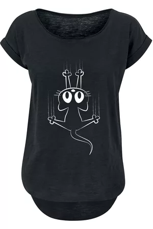 Tierisch Slipping Cat Girl-Shirt