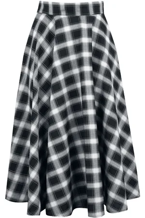 Banned Retro Sail Check Flare Skirt Rock