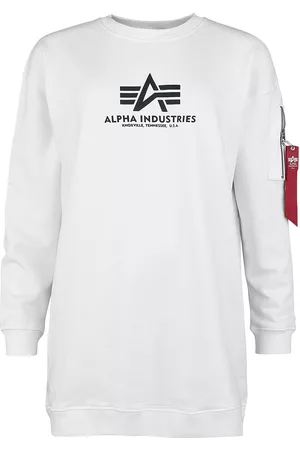 Alpha Industries Damen Sweatshirts - BASIC LONG SWEATER OS WMN Pullover weiß
