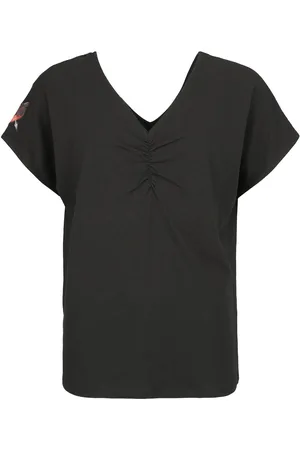 EMP T-Shirt with Shirred V-Neck Girl-Shirt