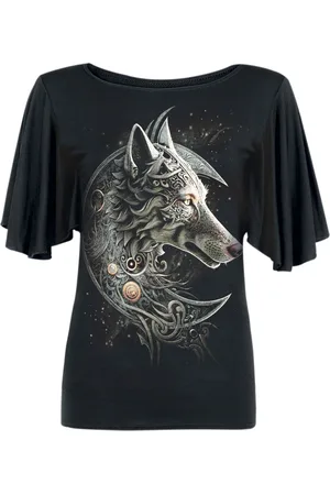 Spiral Celtic Wolf Girl-Shirt