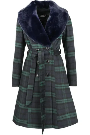Voodoo Vixen Double Breasted Tartan Dress Coat Girl-Mantel