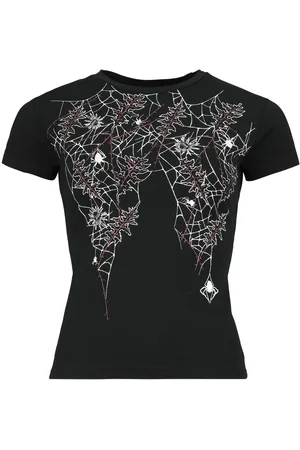 Gothicana T-Shirt mit Spinnennetzen Girl-Shirt
