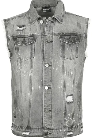 Forplay Destroyed Washed Denim Vest Weste