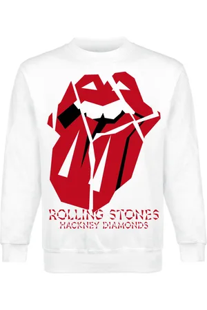 The Rolling Stones Diamond Tongue White Crewneck Sweat-Shirt
